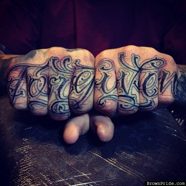 Forgiven Knuckles Tattoos On Hands