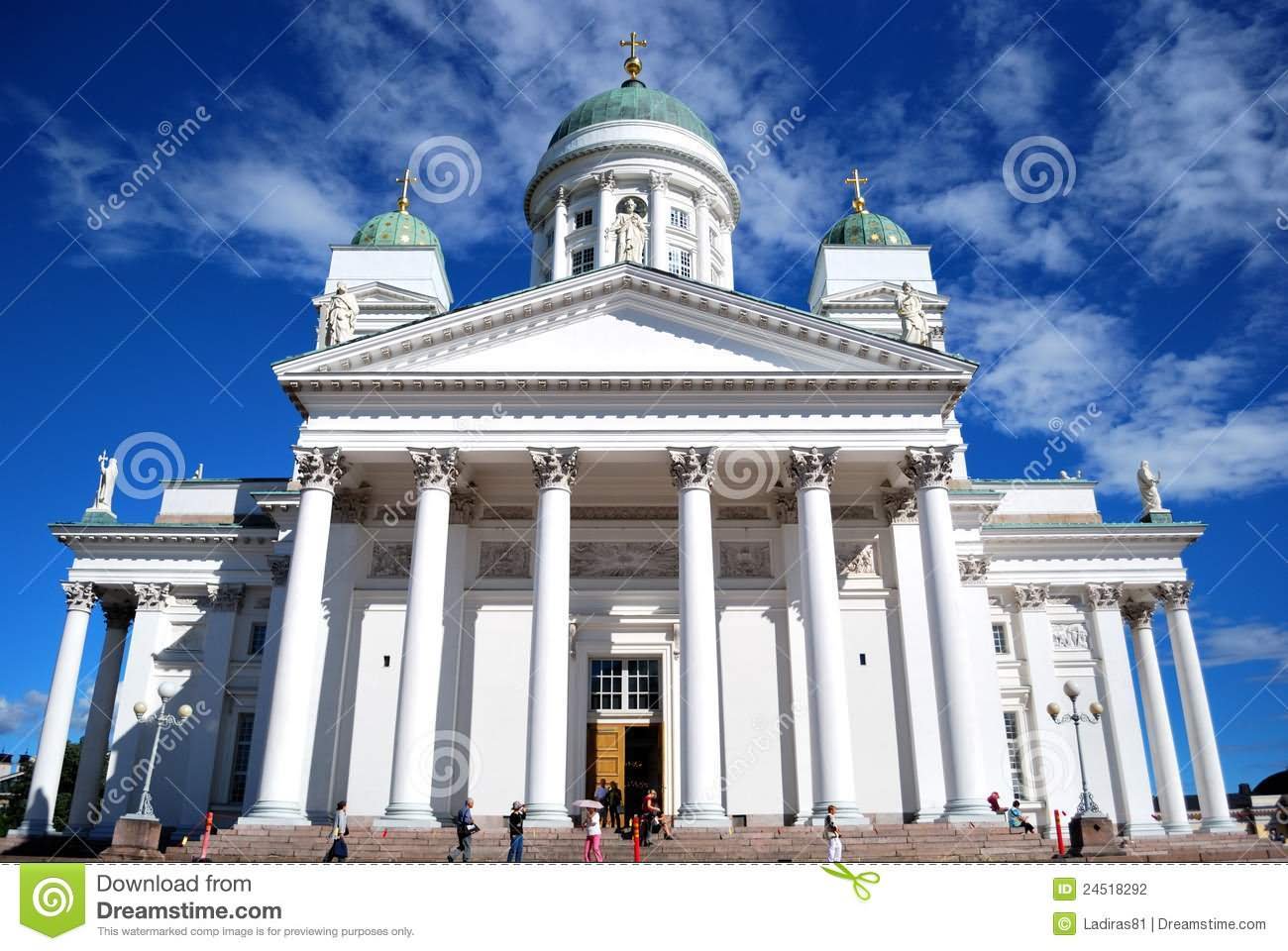 Front Facade Of The Helsinki Cathedral In Finland