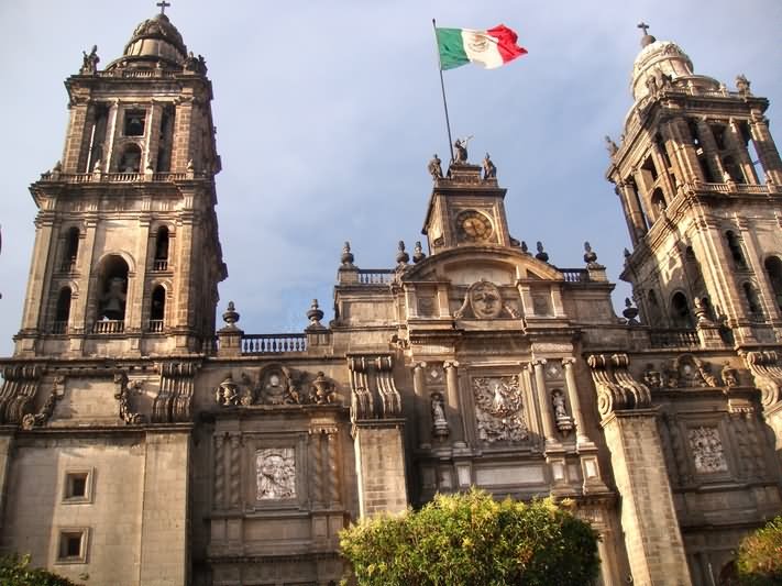 Front Image Of The Mexico City Metropolitan Cathedral