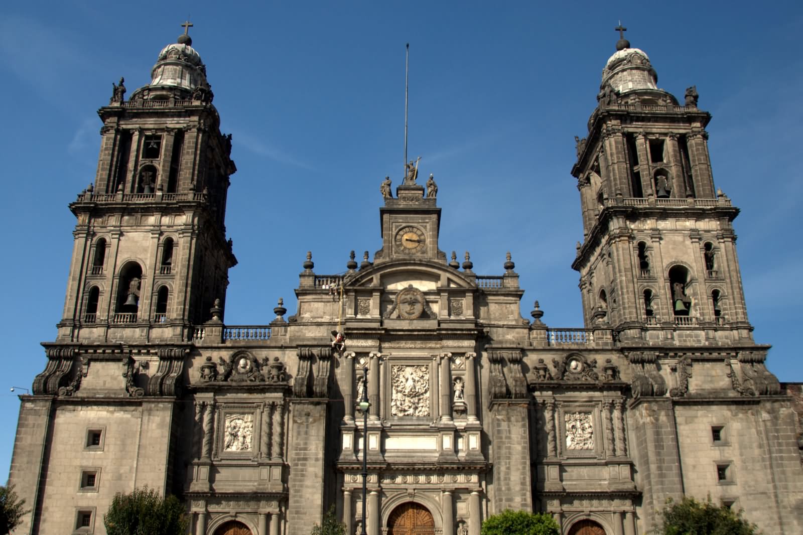 Front Photo Of The Metropolitan Cathedral In Mexico City