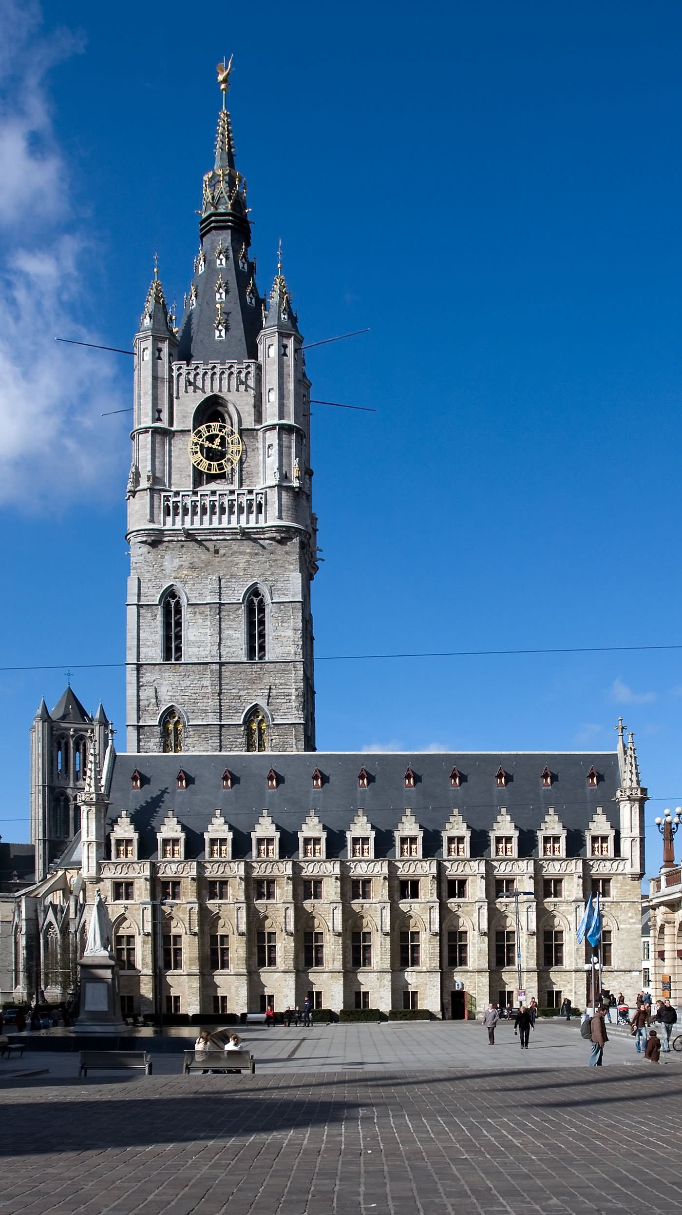 Front Picture Of The Cloth Hall And Belfry Tower of Ghent