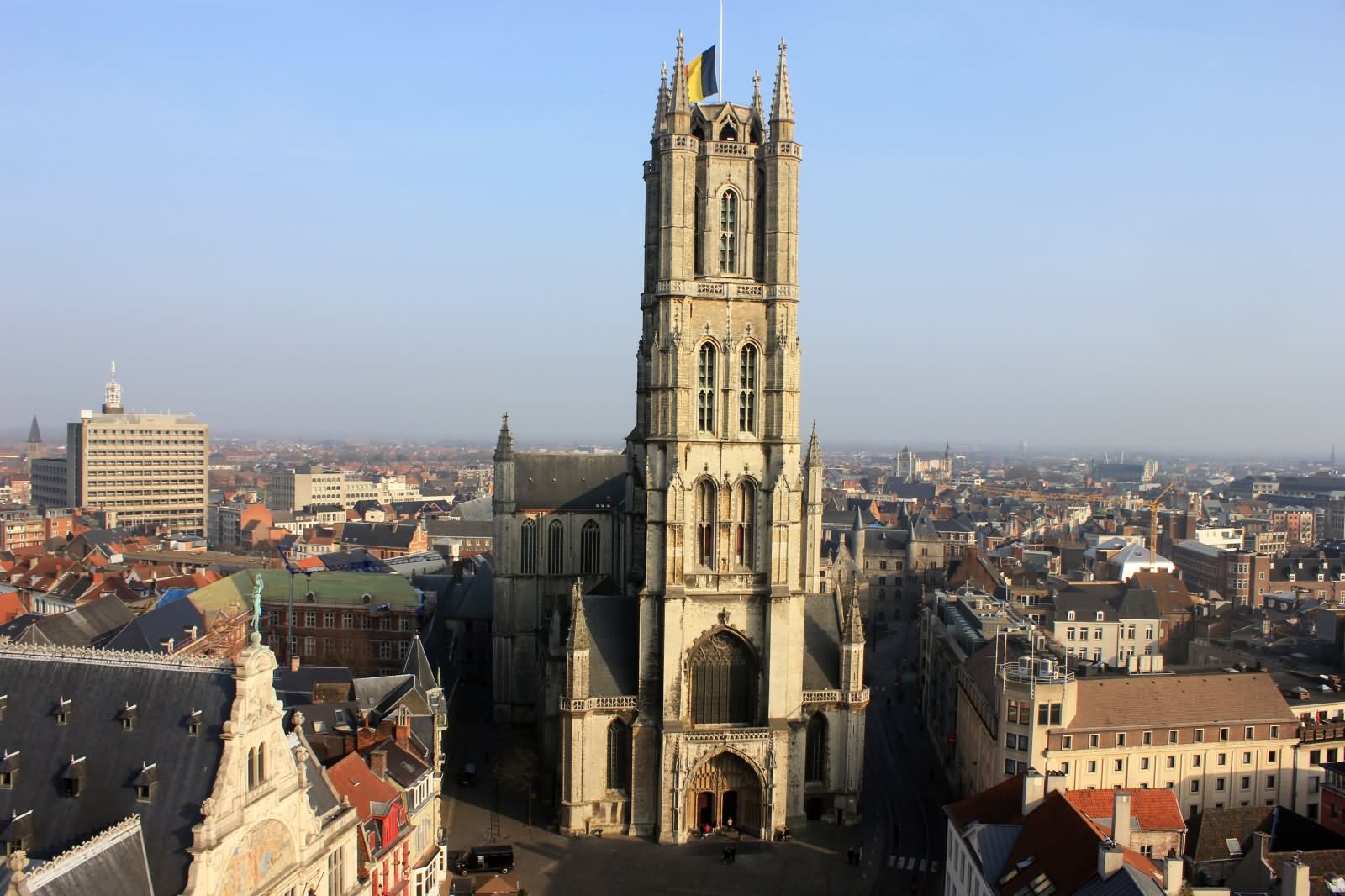 Front View Of Belfry of Ghent In Belgium
