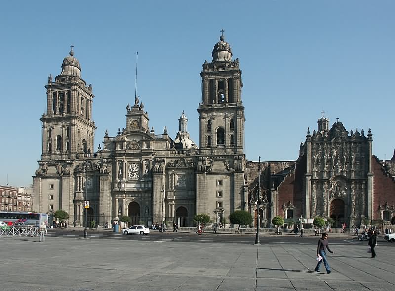 Front View Of The Metropolitan Cathedral In Mexico