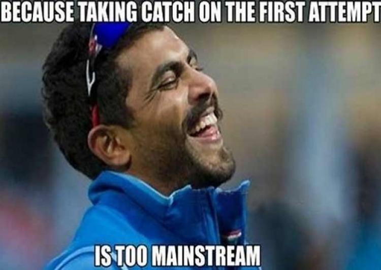 Funny Cricket Meme Because Taking Catch On The First Attempt Is Too Mainstream Picture