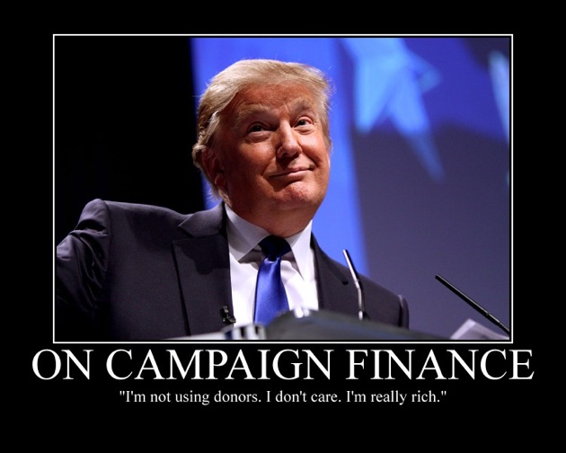 Funny Donald Trump Meme On Campaign Finance Poster
