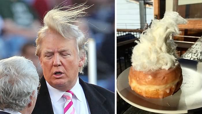Funny Donald Trump With Doughnut Hair Picture