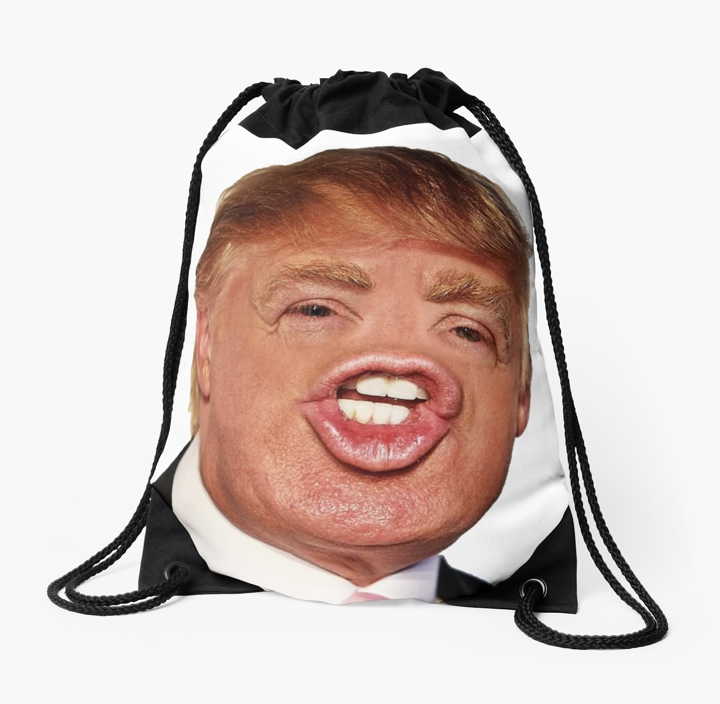Funny Donald Trump With Pouting Face On Bag Picture