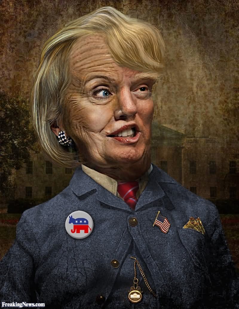 Funny Hillary Clinton And Donald Trump Merged Together Photoshop Image