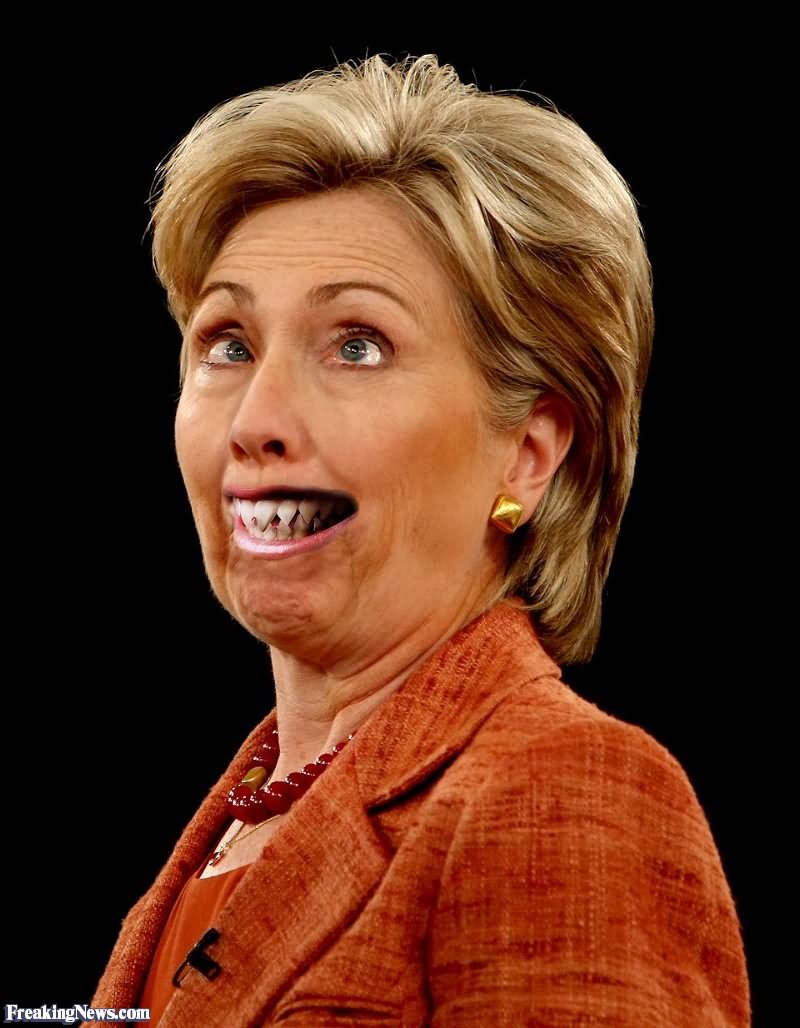 Funny Hillary Clinton With Sharp Teeth Picture