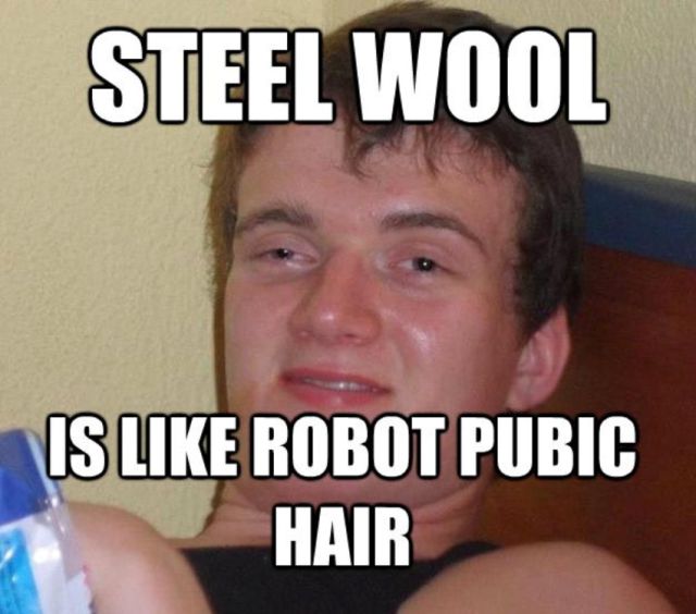 Funny Internet Meme Steel Wool Is Like Robot Public Hair Image