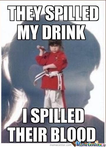 Funny Karate Meme They Spilled My Drink I Spilled Their Blood Picture