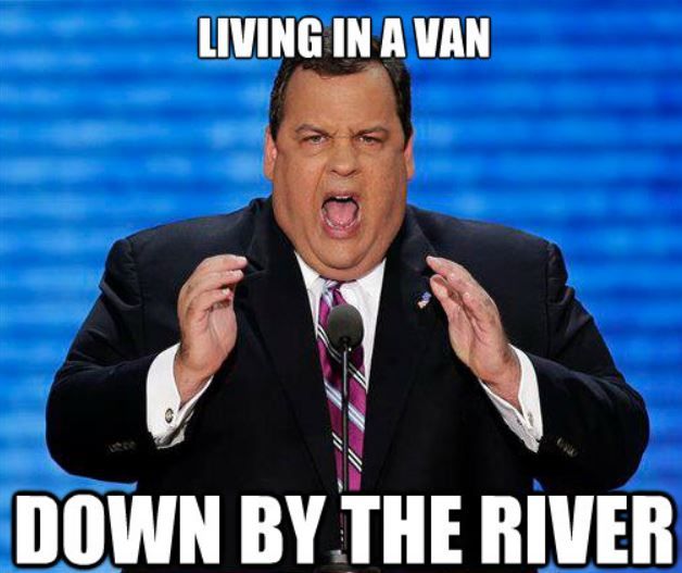 Funny Political Meme Living In A Van Down By The River Picture