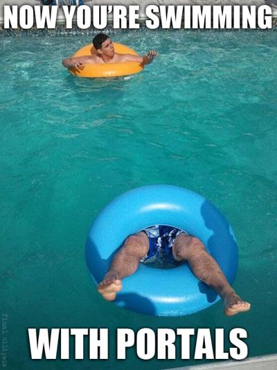 Funny Swimming Meme Now You Are Swimming With Portals Picture
