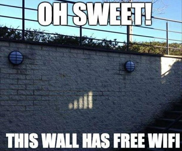 Funny Technology Meme Oh Sweet This Wall Has Free Wifi Picture