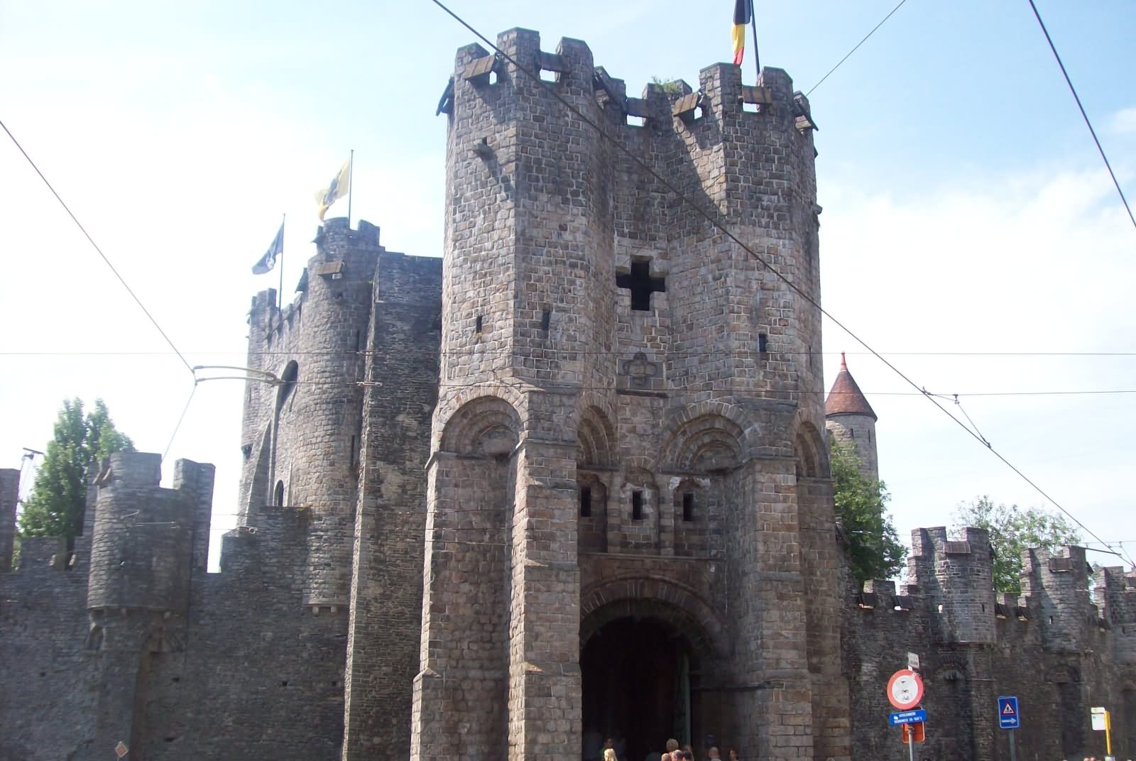 Gate Of The Gravensteen Castle In Belgium