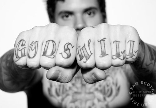 Gods Will Knuckle Tattoo On Hands