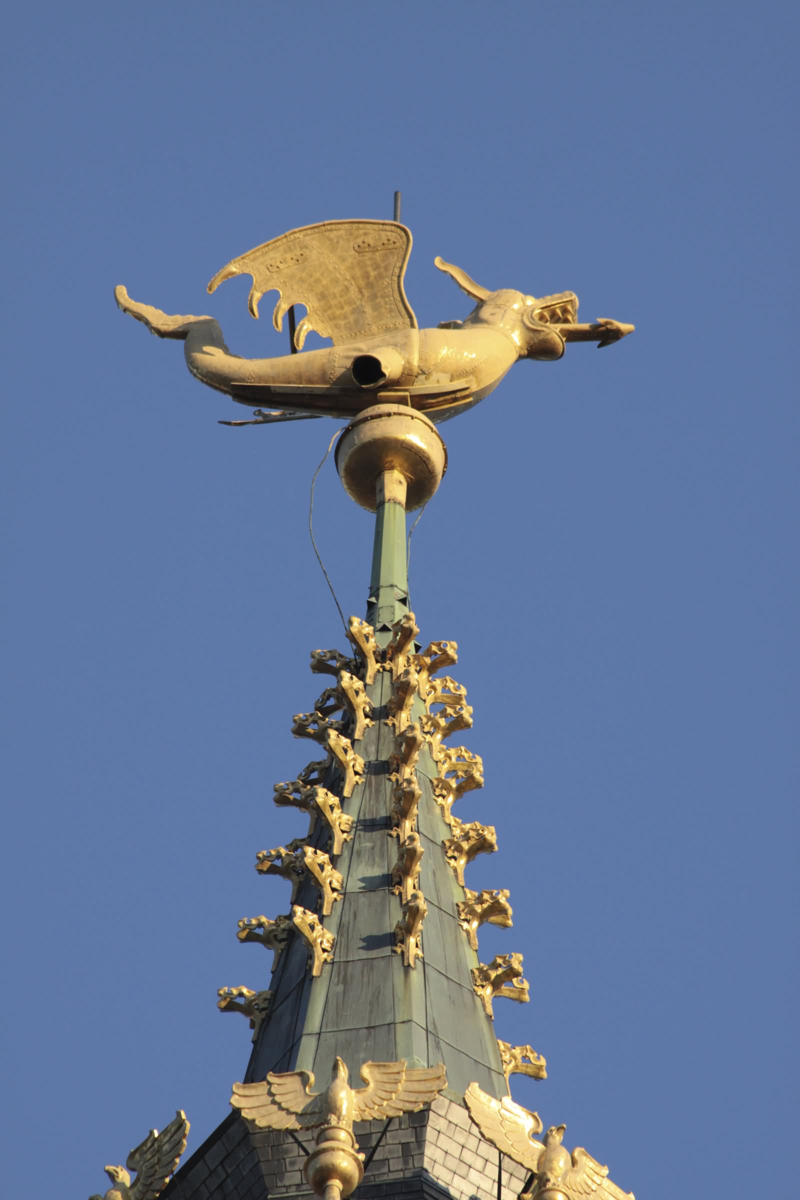Golden Dragon At The Top Of The Belfry of Ghent