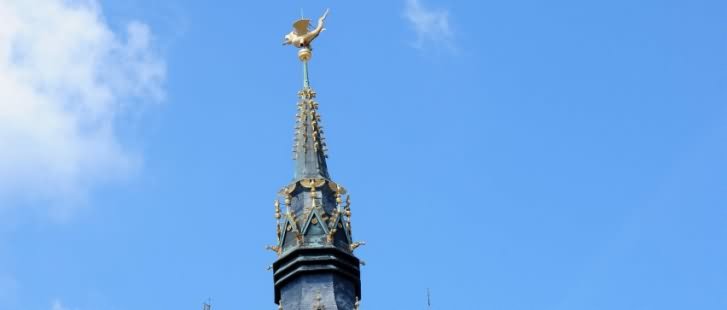 Golden Dragon On The Top Of The Belfry Tower of Ghent