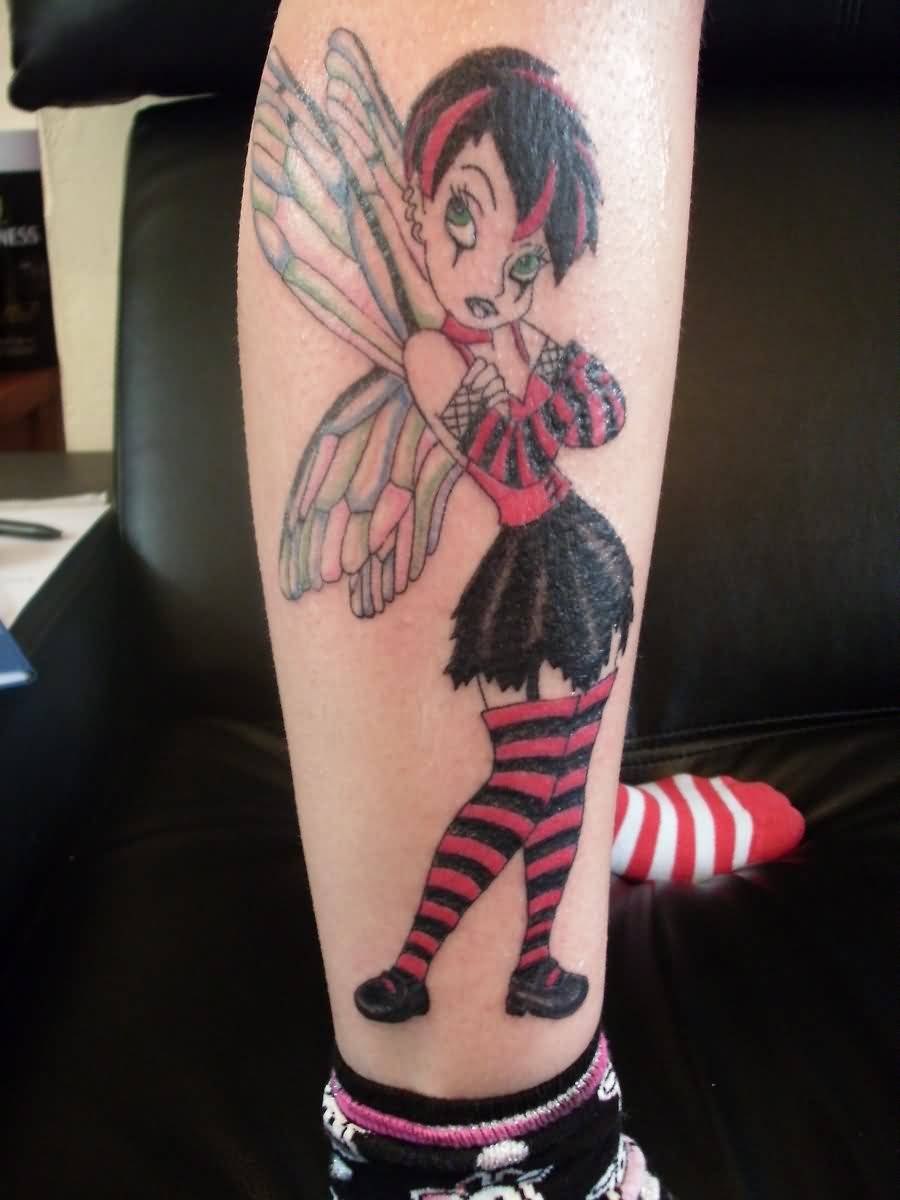 Gothic Fairy Tattoo On Right Leg By Jinxiejinx13