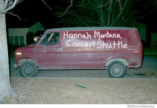 Hannah Montana Concert Shuttle Funny Van Meme Picture