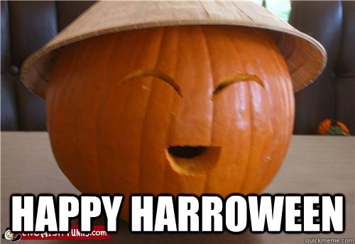 Happy Harroween Funny Pumpkin Meme Image