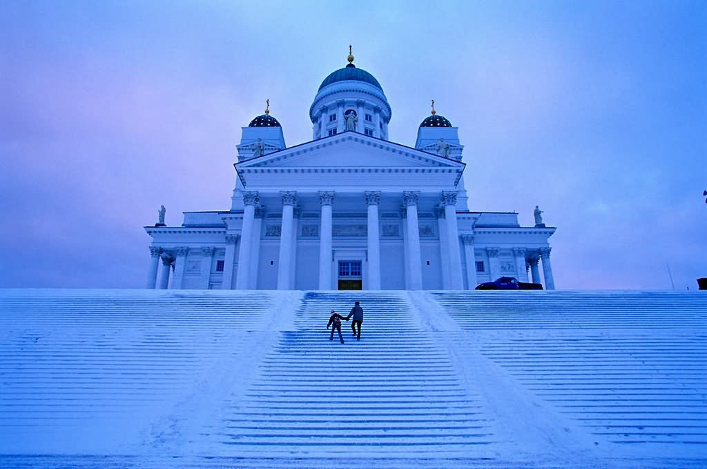 Helsinki Cathedral In A Winter Mist