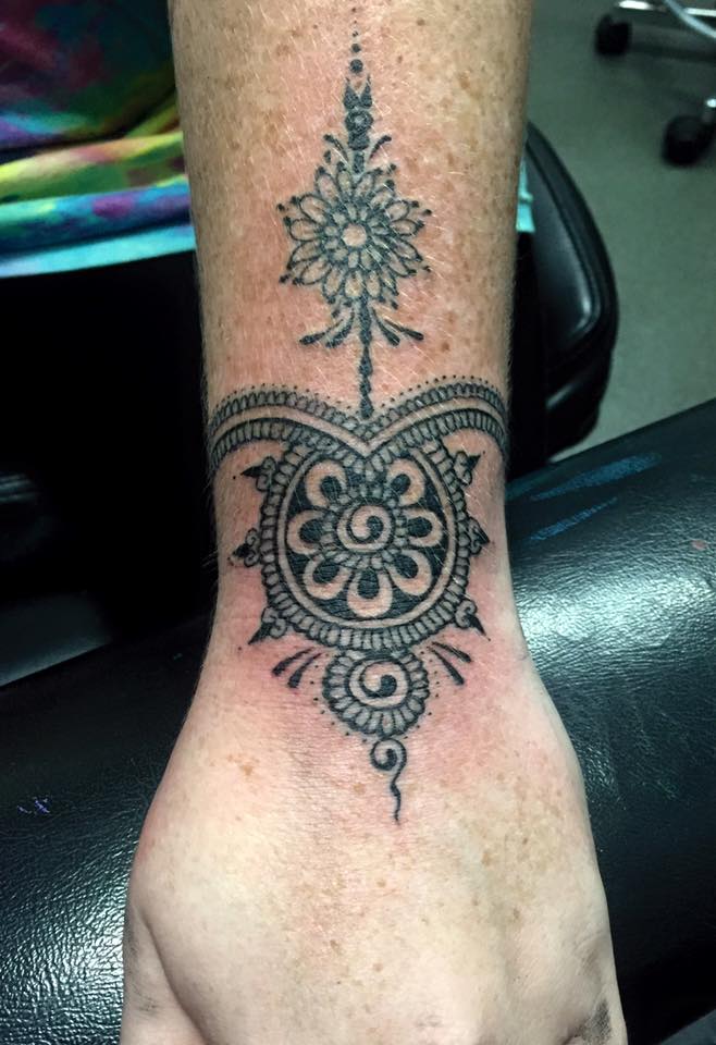 Henna Style Tattoo On Wrist by Fletch