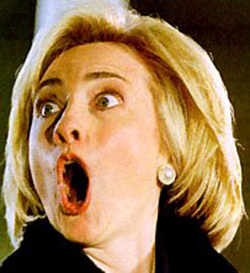Hillary Clinton Screaming Face Funny Meme Image