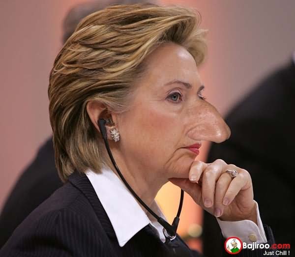 Hillary Clinton With Long Nose Funny Photoshop Image