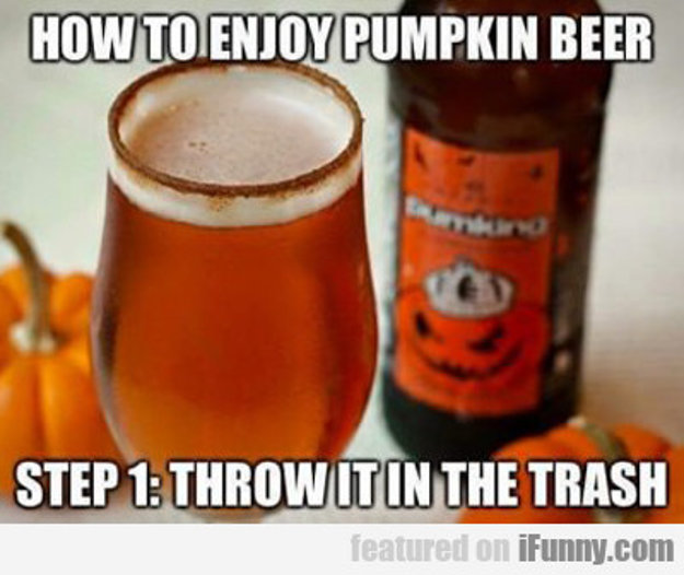 How To Enjoy Pumpkin Beer Funny Meme Picture