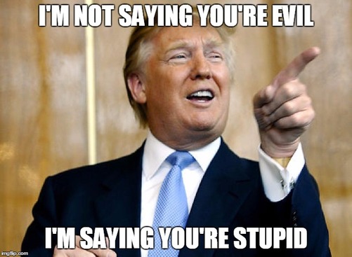 I Am Not Saying You Are Evil I Am Saying You Are Stupid Funny Donald Trump Meme Image