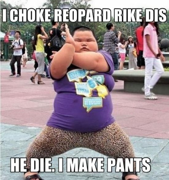 I Choke Reopard Rike Dis He Die I Make Pants Funny Karate Meme Picture