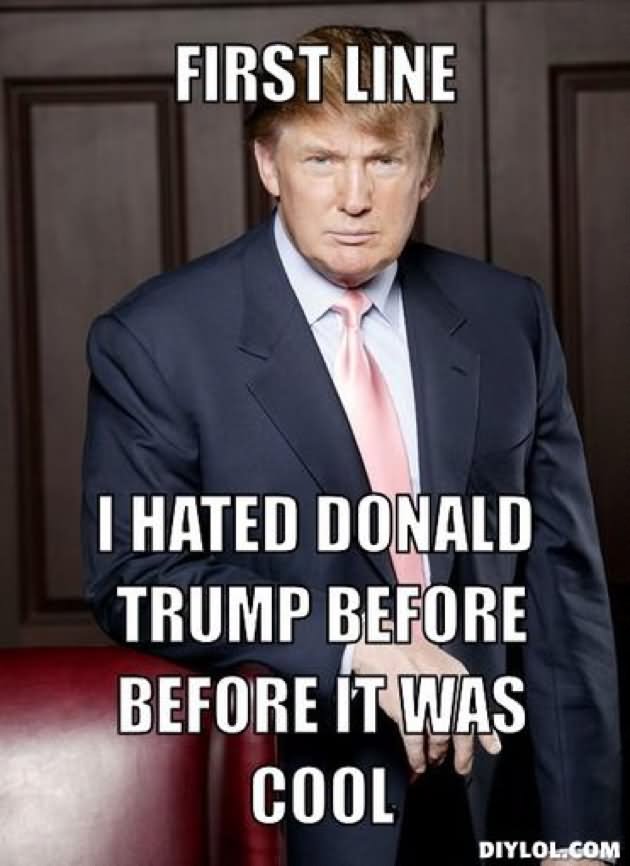 I Hated Donald Trump Before Before It Was Cool Funny Meme Picture