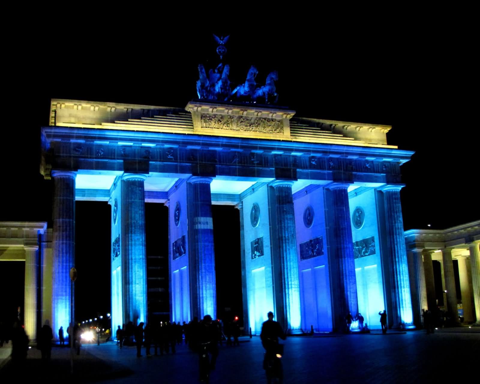 Incredible Night View Image Of The Brandenburg Gate In Berlin, Germany