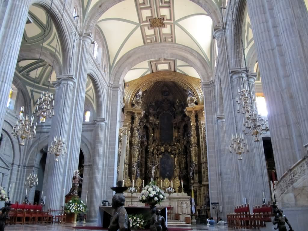 Interior Of The Metropolitan Cathedral Of Mexico City