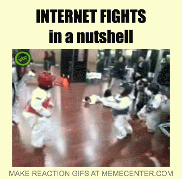 Internet Fights In A Nutshell Funny Fight Meme Gif Image