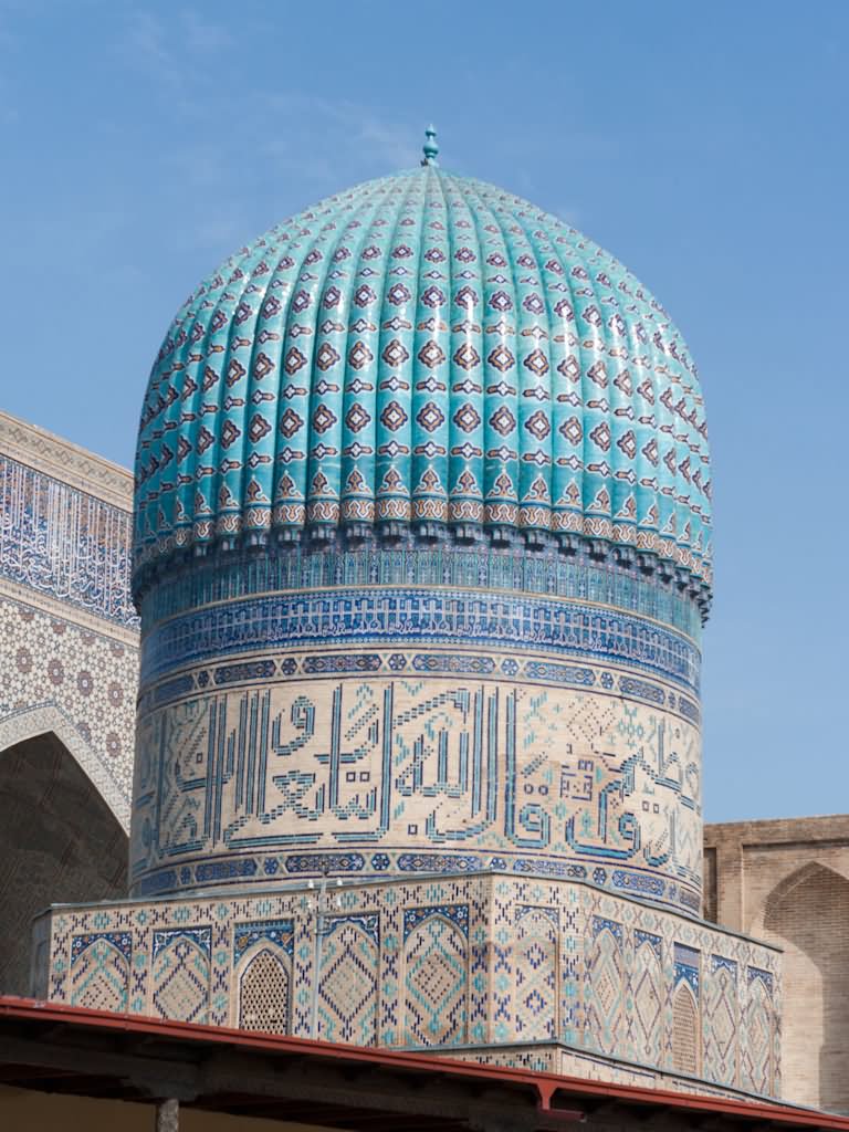 Islamic Architecture On The Dome Of Bibi Khanym Mosque