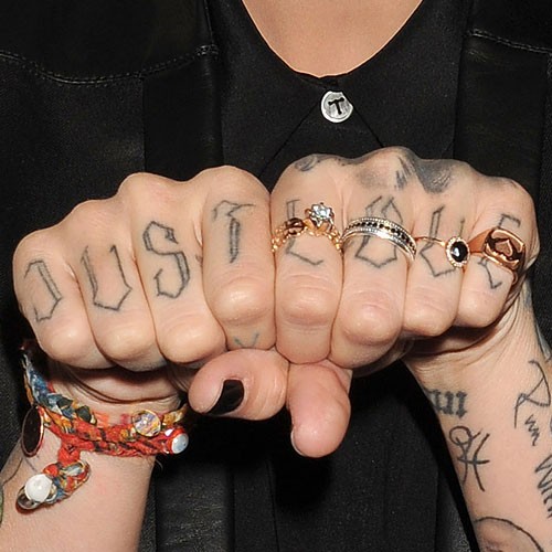 Just Love Knuckle Tattoos On Hands