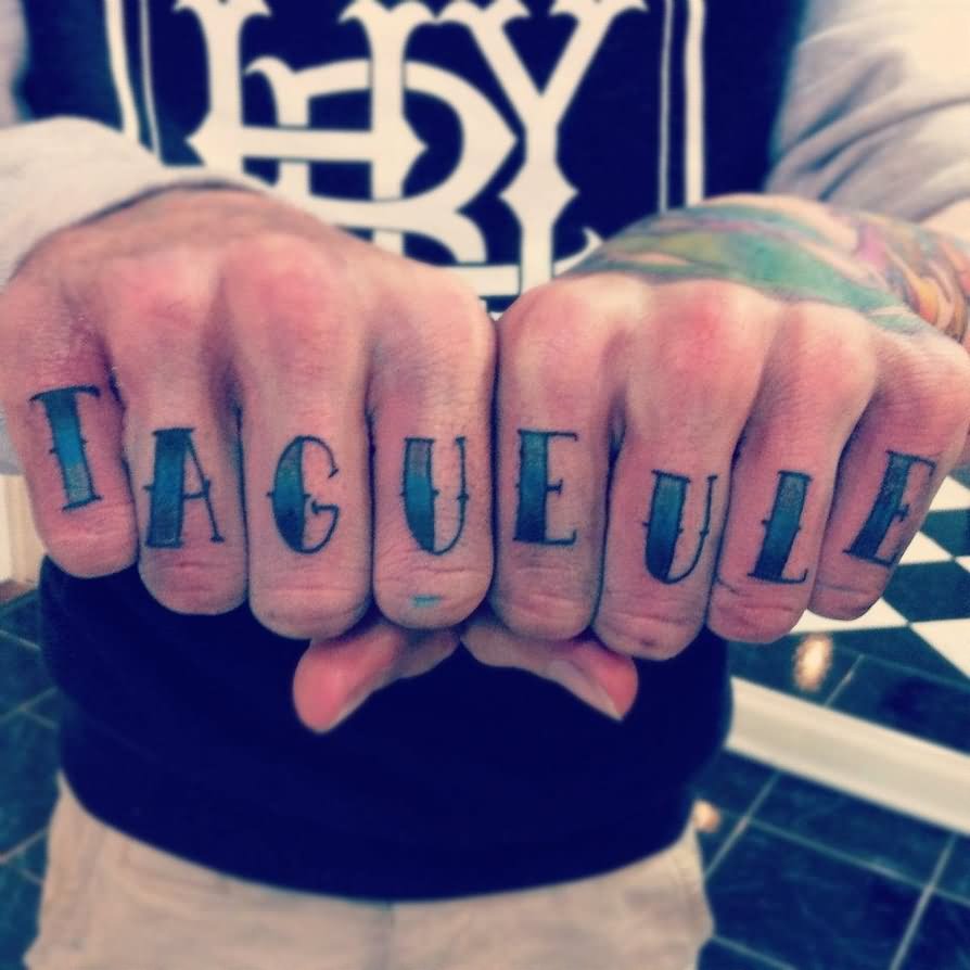 Knuckles Tattoo On Hands by 0ohalfjacko0
