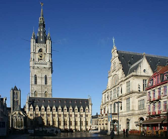 Lakenhalle Cloth Hall And The Belfry of Ghent