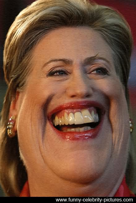 Laughing Hillary Clinton Funny Fat Face Picture