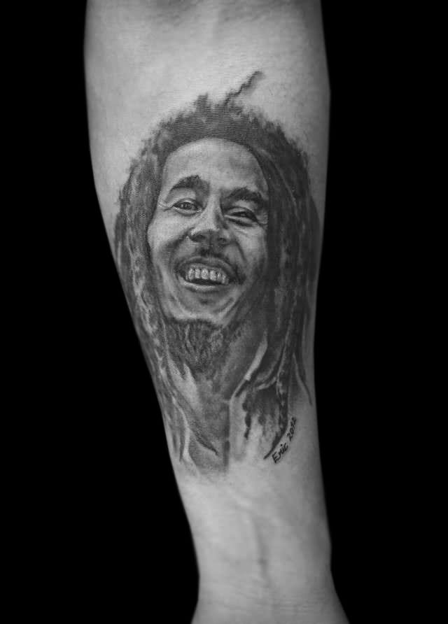 Left Forearm Bob Marley Tattoo