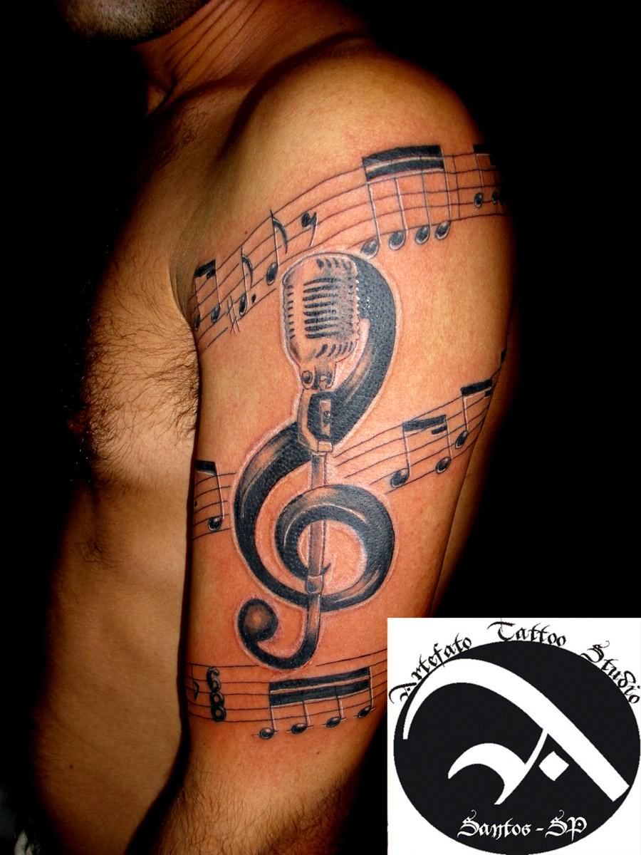 22+ Microphone And Music Notes Tattoo