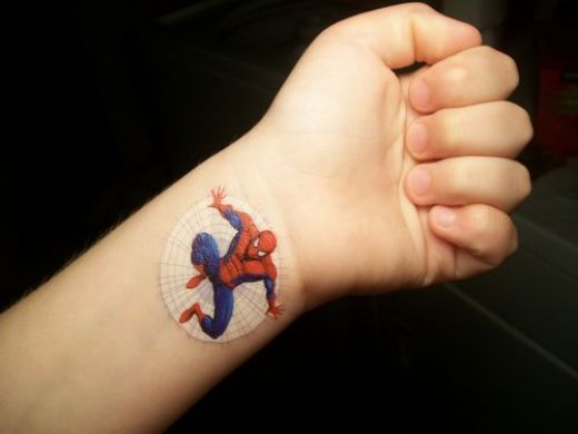 Left Wrist Spiderman Tattoo