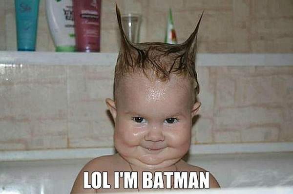 Lol I Am Batman Funny Baby Face Meme Image