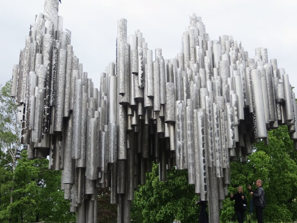 Magnificent View Of The Sibelius Pipe Monument In Helsinki