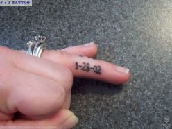 Memorial Ring Tattoo On Finger