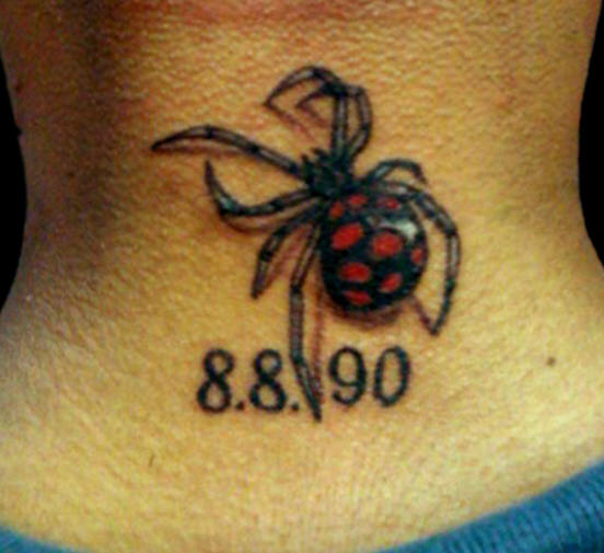Memorial - Spider Tattoo Design For Neck