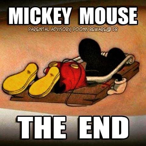 Mickey Mouse The End Funny Mouse Meme Image