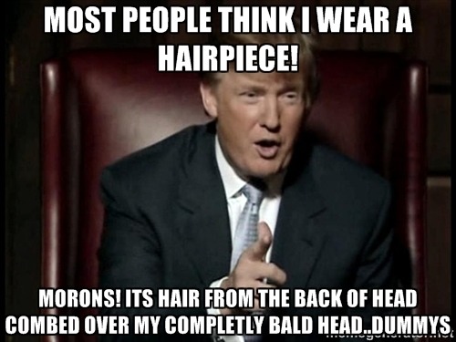Most People Think I Wear A Hairpiece Funny Donald Trump Meme Picture